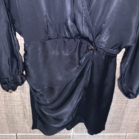 ZARA Satin Effect Wrap Dress - Picture 6 of 10